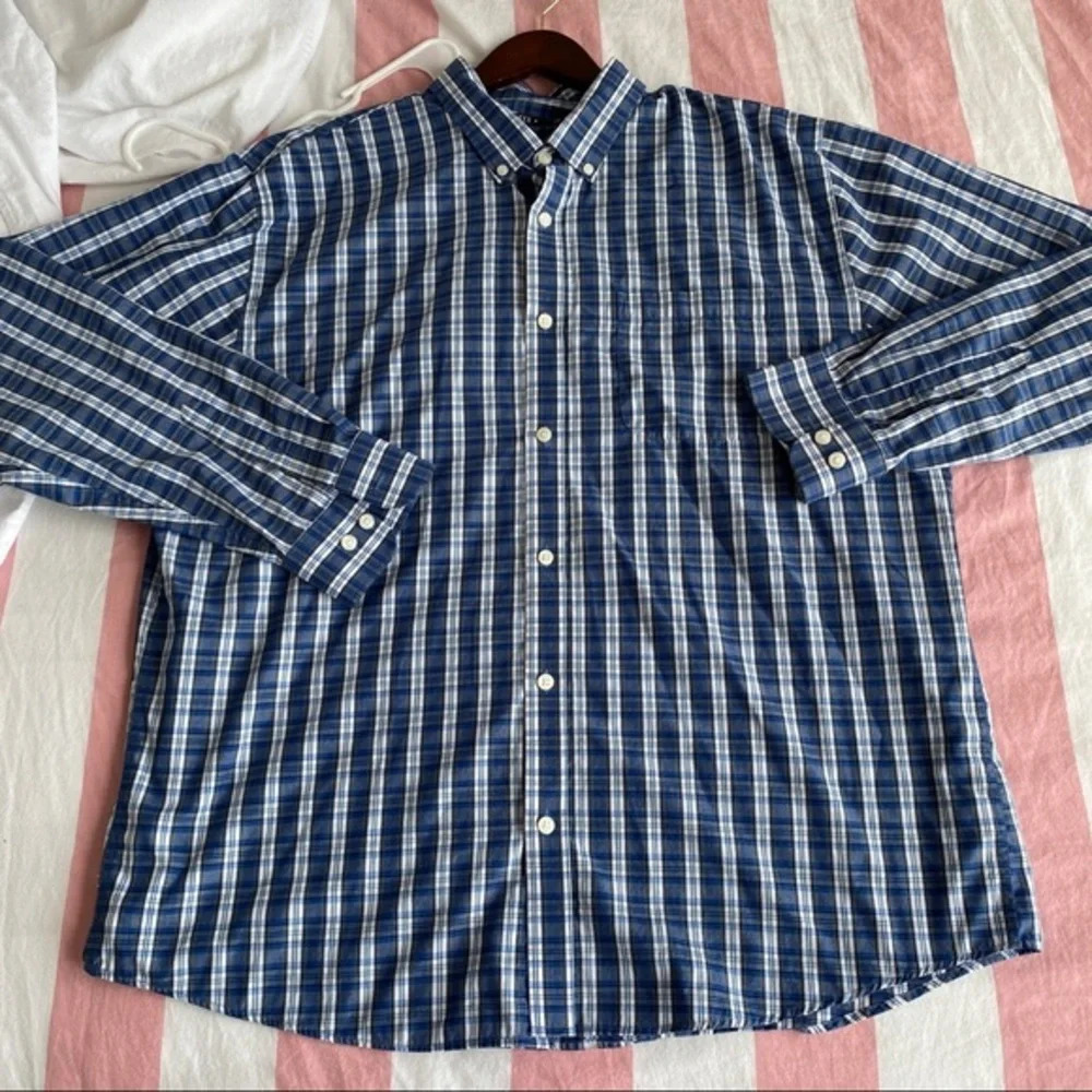 Shirt button down Tex long sleeves blue XXL